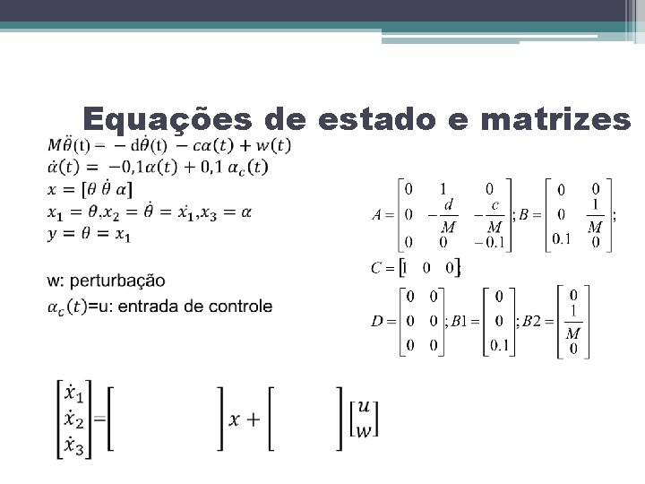 Equações de estado e matrizes 