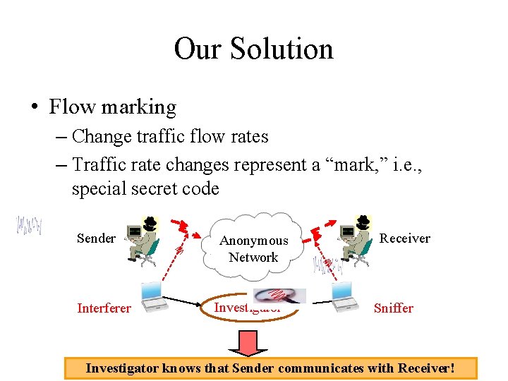 Our Solution • Flow marking – Change traffic flow rates – Traffic rate changes