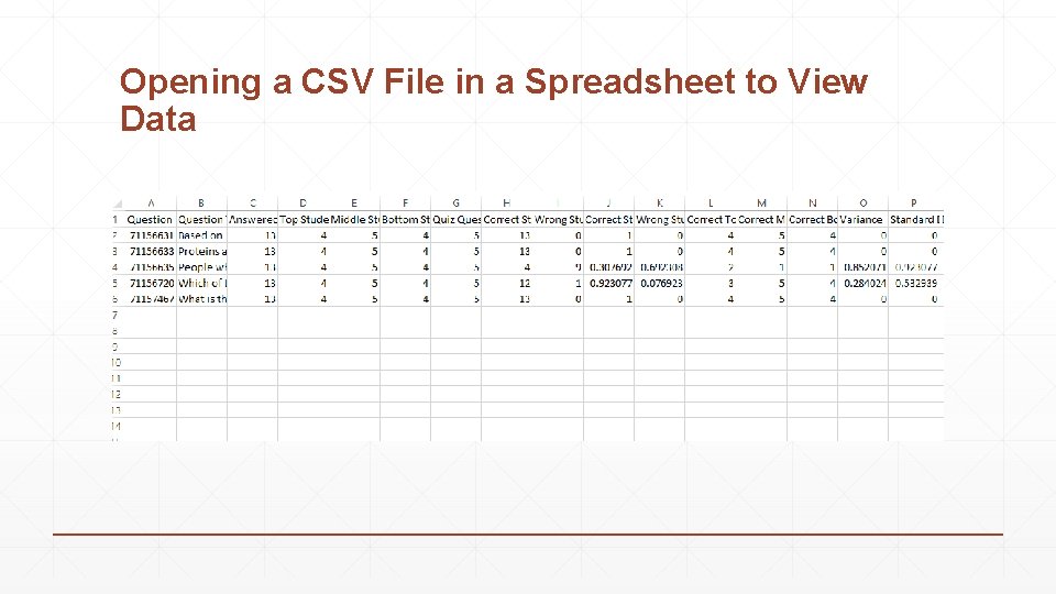 Opening a CSV File in a Spreadsheet to View Data 