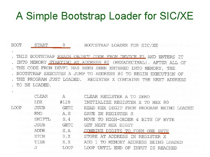 A Simple Bootstrap Loader for SIC/XE 