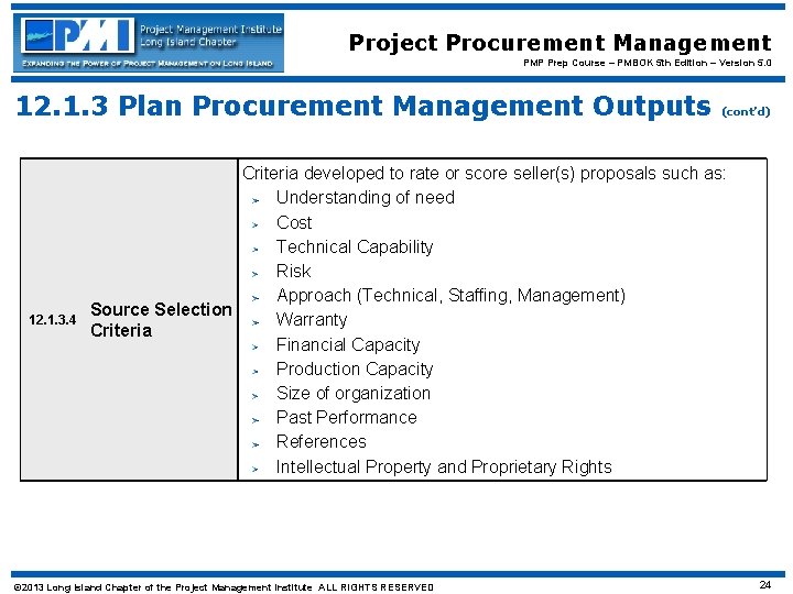 Project Procurement Management PMP Prep Course – PMBOK 5 th Edition – Version 5.
