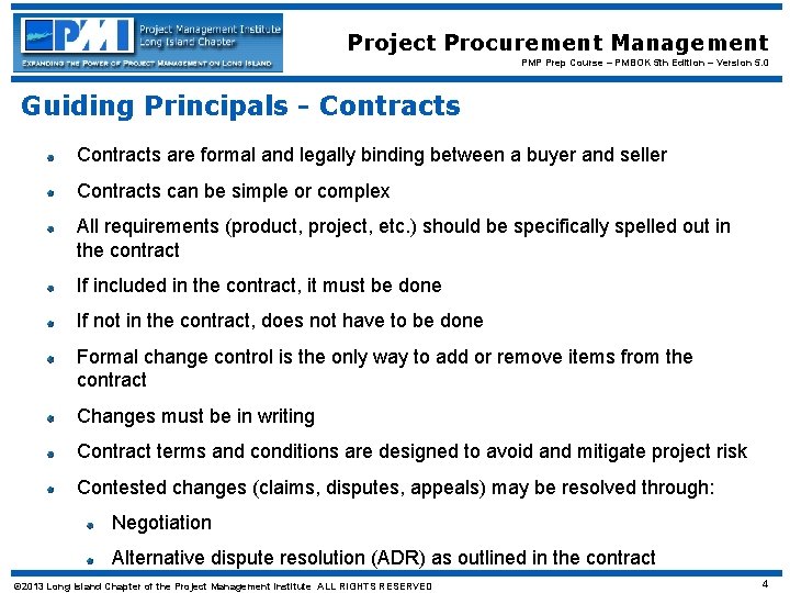 Project Procurement Management PMP Prep Course – PMBOK 5 th Edition – Version 5.