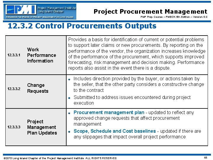 Project Procurement Management PMP Prep Course – PMBOK 5 th Edition – Version 5.