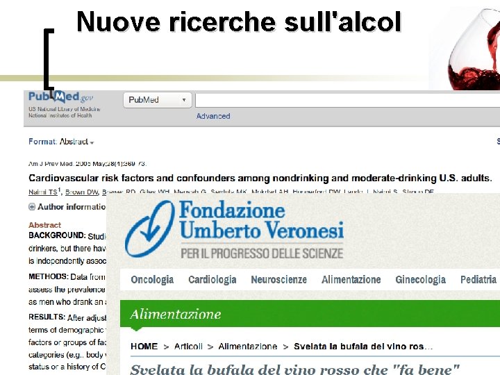 Nuove ricerche sull'alcol 