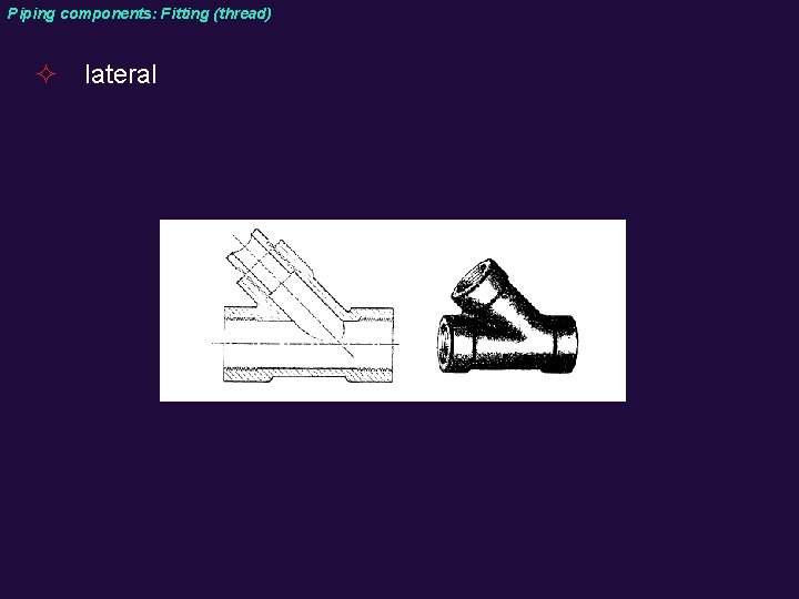 Piping components: Fitting (thread) ² lateral 