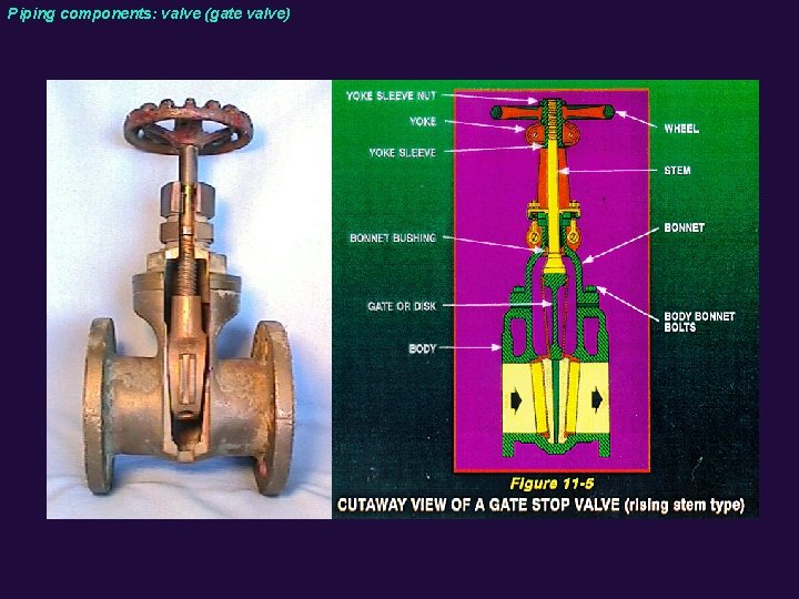 Piping components: valve (gate valve) 