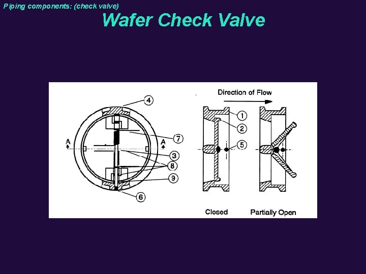 Piping components: (check valve) Wafer Check Valve 