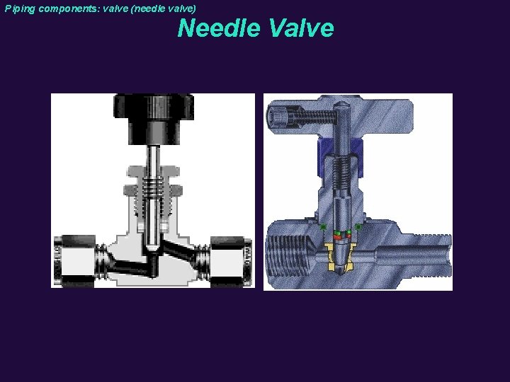 Piping components: valve (needle valve) Needle Valve 