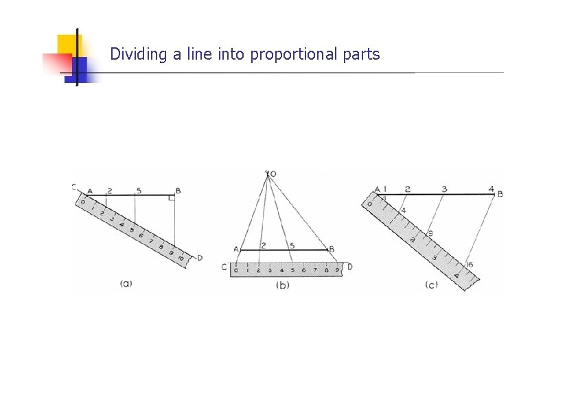 Dividing a line into proportional parts 