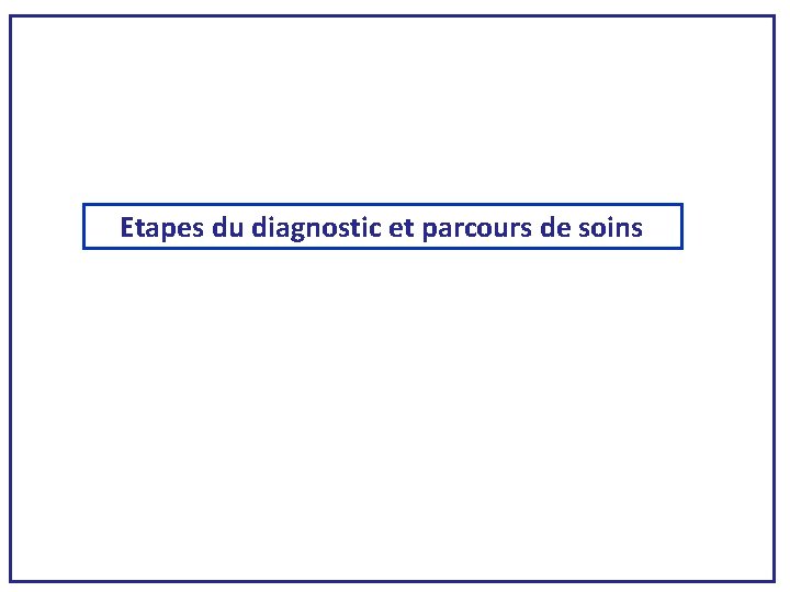  Etapes du diagnostic et parcours de soins 