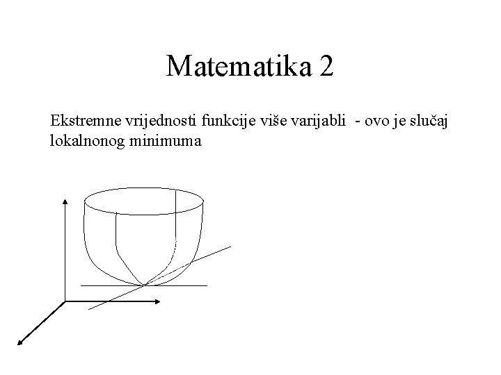 Matematika 2 Ekstremne vrijednosti funkcije više varijabli - ovo je slučaj lokalnonog minimuma 