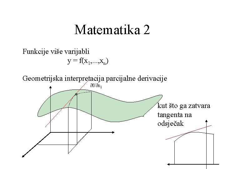 Matematika 2 Funkcije više varijabli y = f(x 1, . . . , xn)