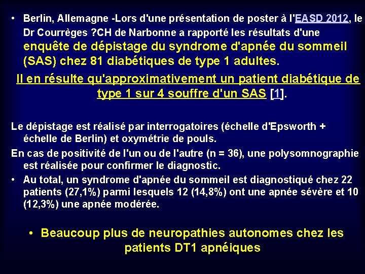  • Berlin, Allemagne -Lors d'une présentation de poster à l'EASD 2012, le Dr