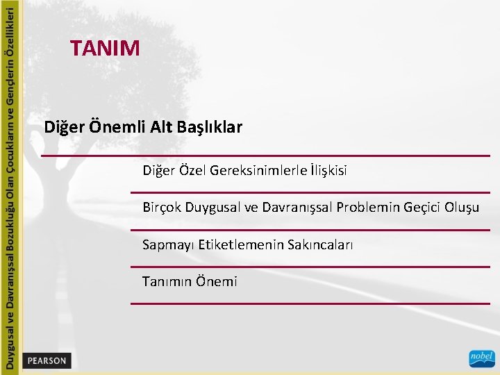 TANIM Diğer Önemli Alt Başlıklar Diğer Özel Gereksinimlerle İlişkisi Birçok Duygusal ve Davranışsal Problemin