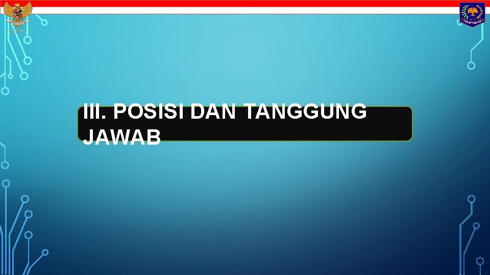 III. POSISI DAN TANGGUNG JAWAB 