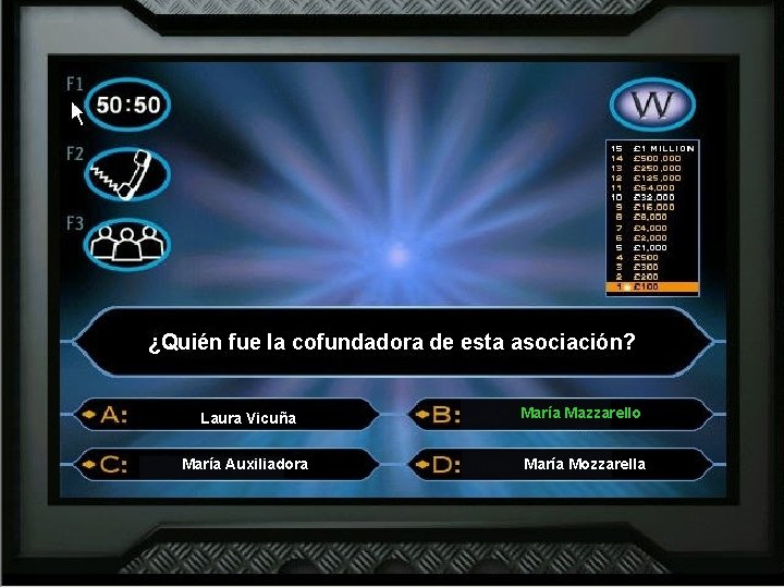 ¿Quién fue la cofundadora de esta asociación? Laura Vicuña María Mazzarello María Auxiliadora María