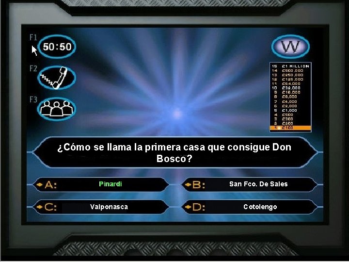 ¿Cómo se llama la primera casa que consigue Don Bosco? Pinardi San Fco. De