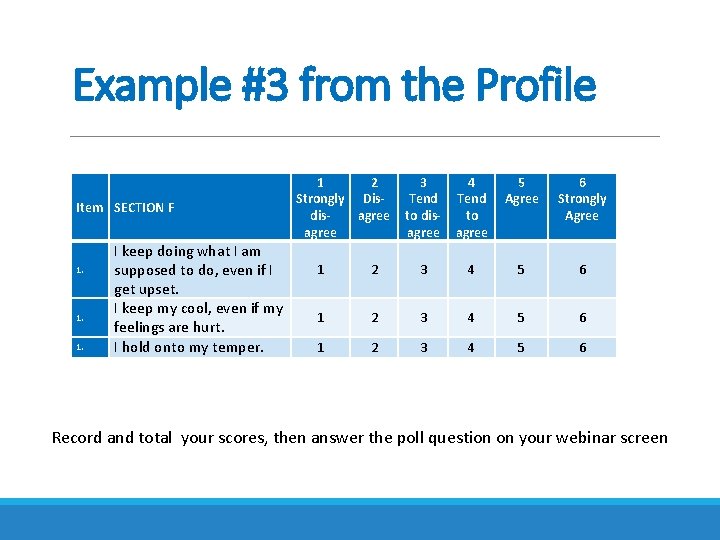 Example #3 from the Profile Item SECTION F 1. 1. 1. I keep doing Example #3 from the Profile Item SECTION F 1. 1. 1. I keep doing