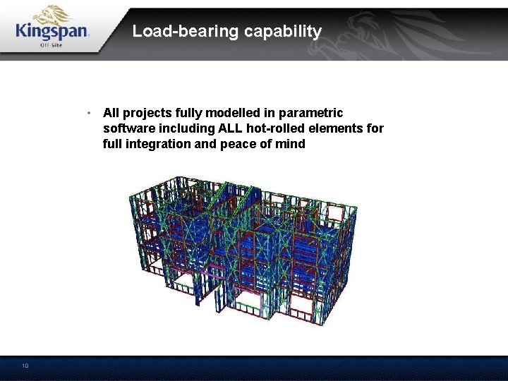 Load-bearing capability • All projects fully modelled in parametric software including ALL hot-rolled elements