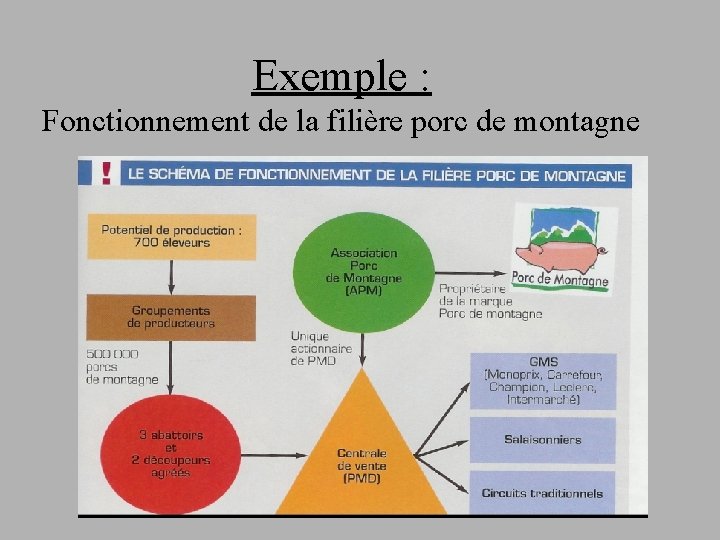 Exemple : Fonctionnement de la filière porc de montagne 