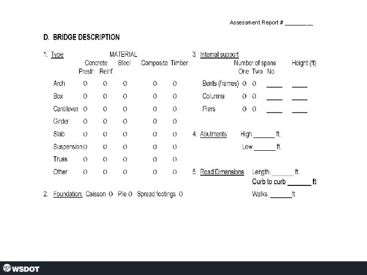 Assessment Report # _____ 