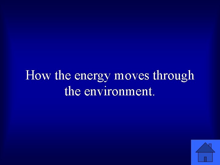 How the energy moves through the environment. 