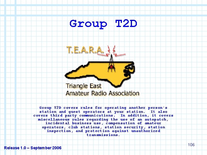 Group T 2 D covers rules for operating another person's station and guest operators
