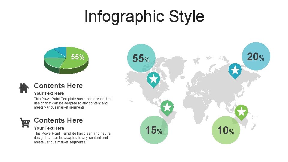 Infographic Style 55% 20% 55% Contents Here Your Text Here This Power. Point Template