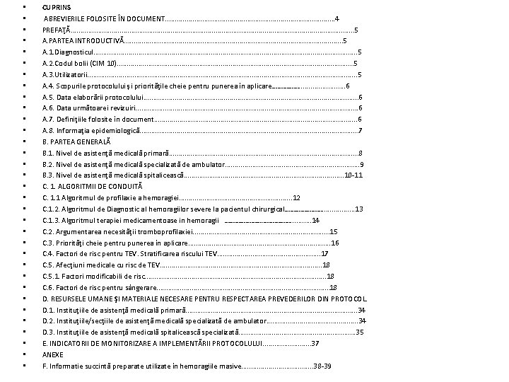  • • • • • • • • • CUPRINS ABREVIERILE FOLOSITE ÎN