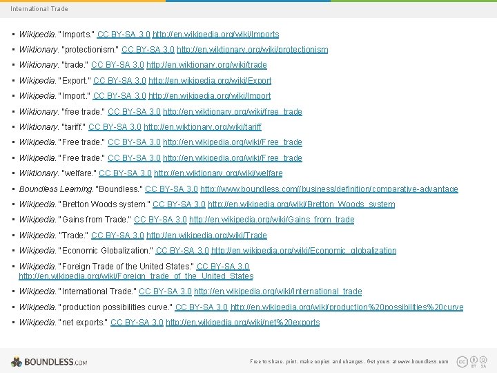 International Trade • Wikipedia. "Imports. " CC BY-SA 3. 0 http: //en. wikipedia. org/wiki/Imports