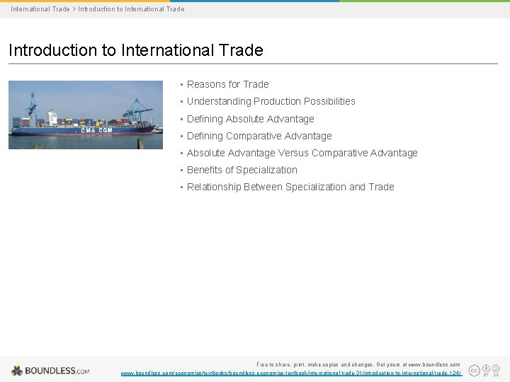 International Trade > Introduction to International Trade • Reasons for Trade • Understanding Production