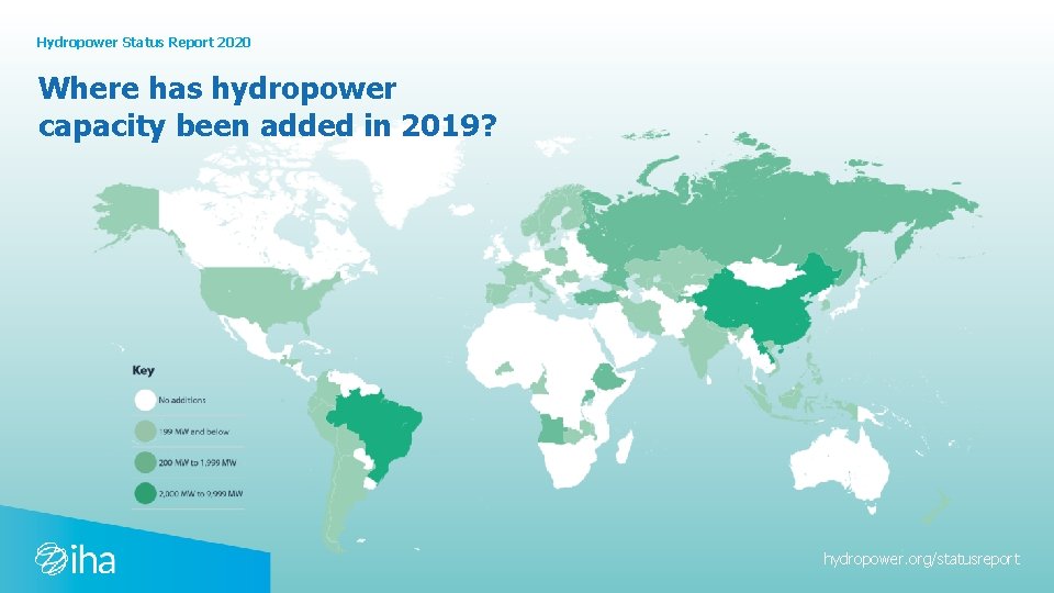 Hydropower Status Report 2020 Where has hydropower capacity been added in 2019? hydropower. org/statusreport