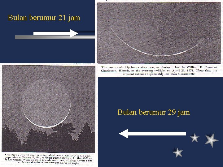 Bulan berumur 21 jam Bulan berumur 29 jam 