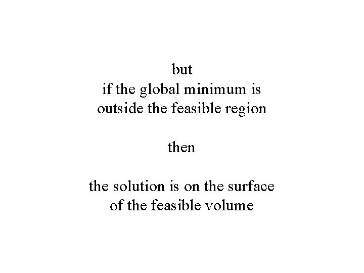 but if the global minimum is outside the feasible region the solution is on