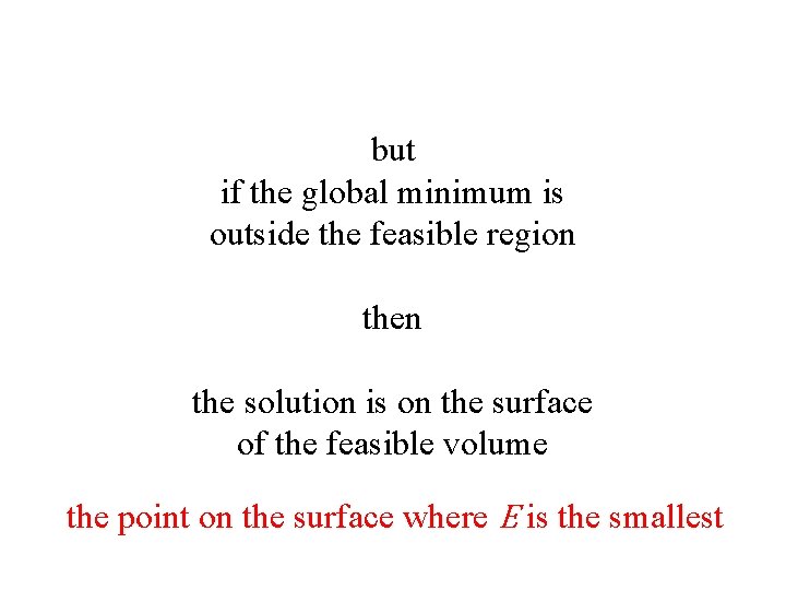 but if the global minimum is outside the feasible region the solution is on