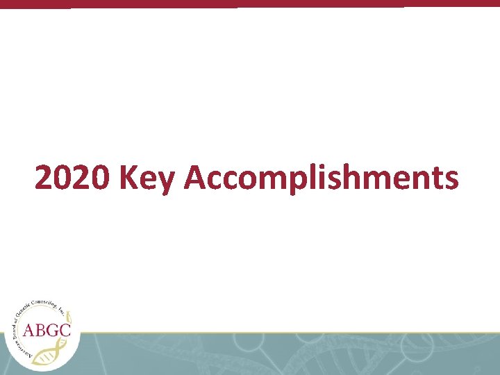 2020 Key Accomplishments 