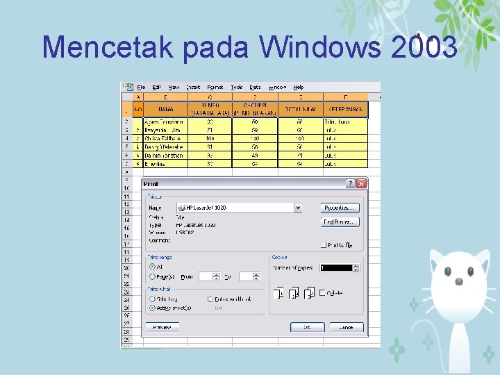 Mencetak pada Windows 2003 