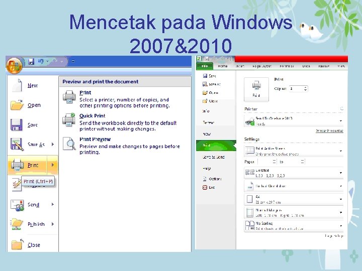 Mencetak pada Windows 2007&2010 