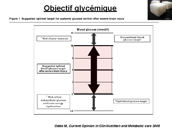 Objectif glycémique Oddo M, Current Opinion in Clin Nutrition and Metabolic care 2008 
