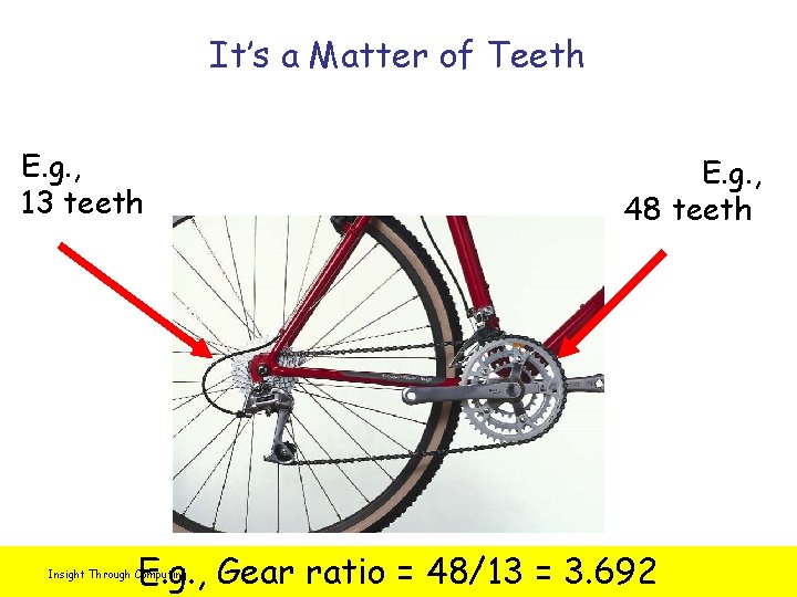 It’s a Matter of Teeth E. g. , 13 teeth E. g. , 48