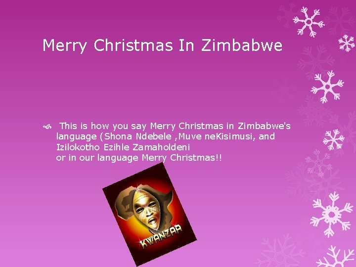 Merry Christmas In Zimbabwe This is how you say Merry Christmas in Zimbabwe's language