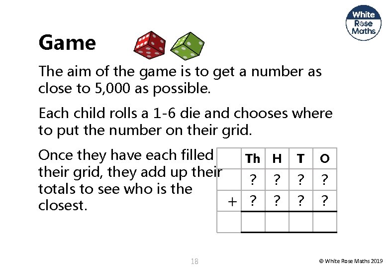 Game The aim of the game is to get a number as close to