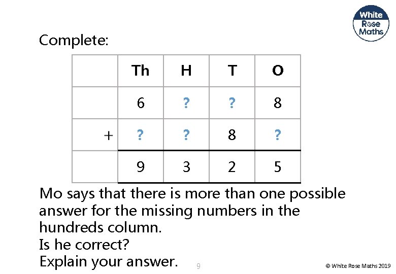 Complete: Th H T O 6 ? ? 8 ? 9 3 2 5