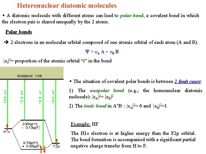Heteronuclear diatomic molecules A diatomic molecule with different atoms can lead to polar bond,