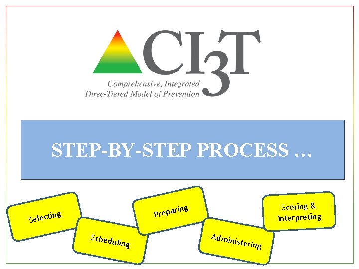 STEP-BY-STEP PROCESS … in Select Scoring & Interpreting ring a p e r P