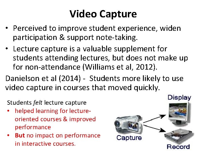 Lecture Capture Is Lecture capture an accessibility tool