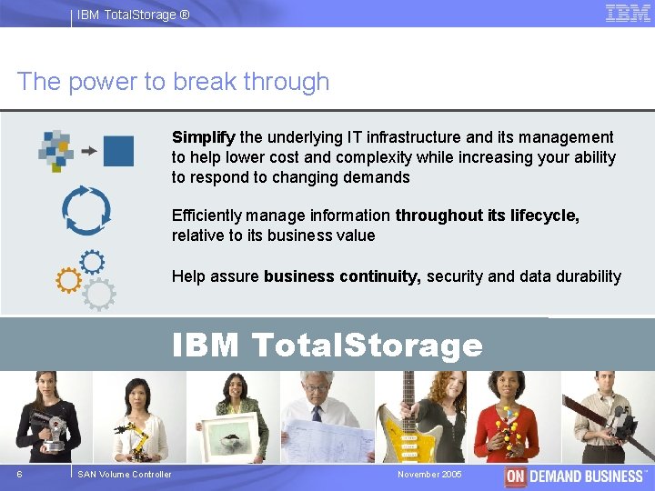 IBM Total. Storage ® The power to break through Simplify the underlying IT infrastructure