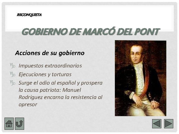 RECONQUISTA GOBIERNO DE MARCÓ DEL PONT Acciones de su gobierno g Impuestos extraordinarios g