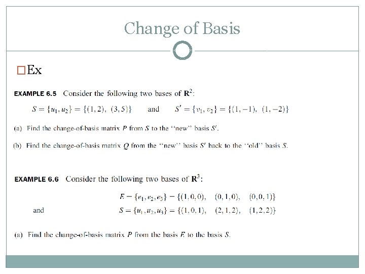 Change of Basis �Ex 