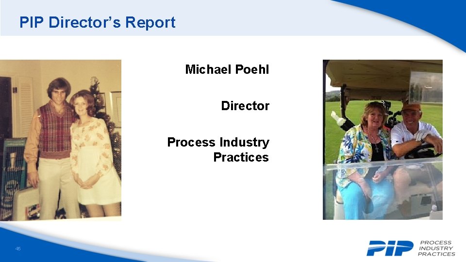 PIP Director’s Report Michael Poehl Director Process Industry Practices 45 